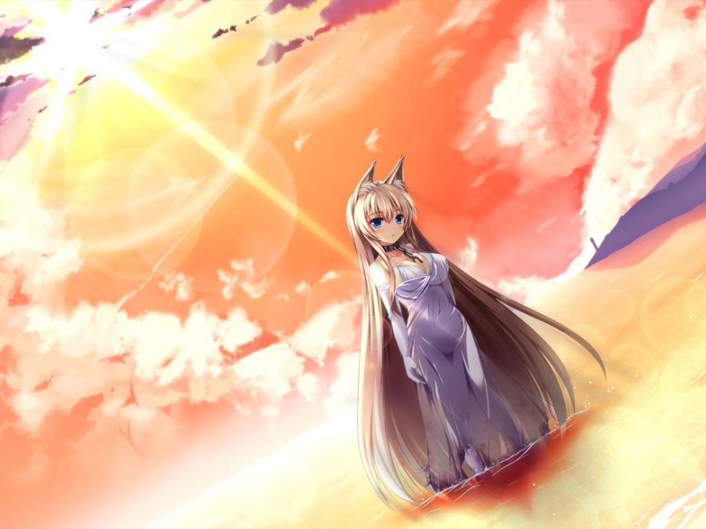 Девушка с ушами и длинными волосами