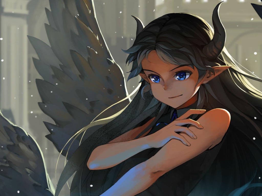 Аниме девочка с рогами