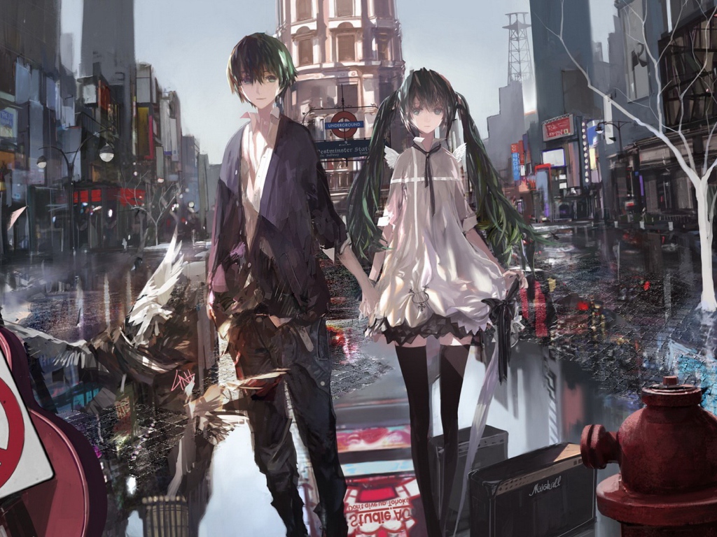 Пара на улице Лондона