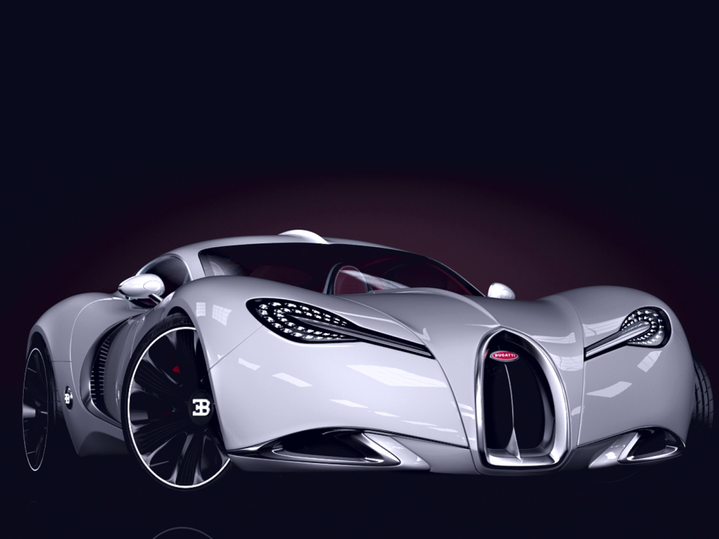 Бугатти на синем фоне