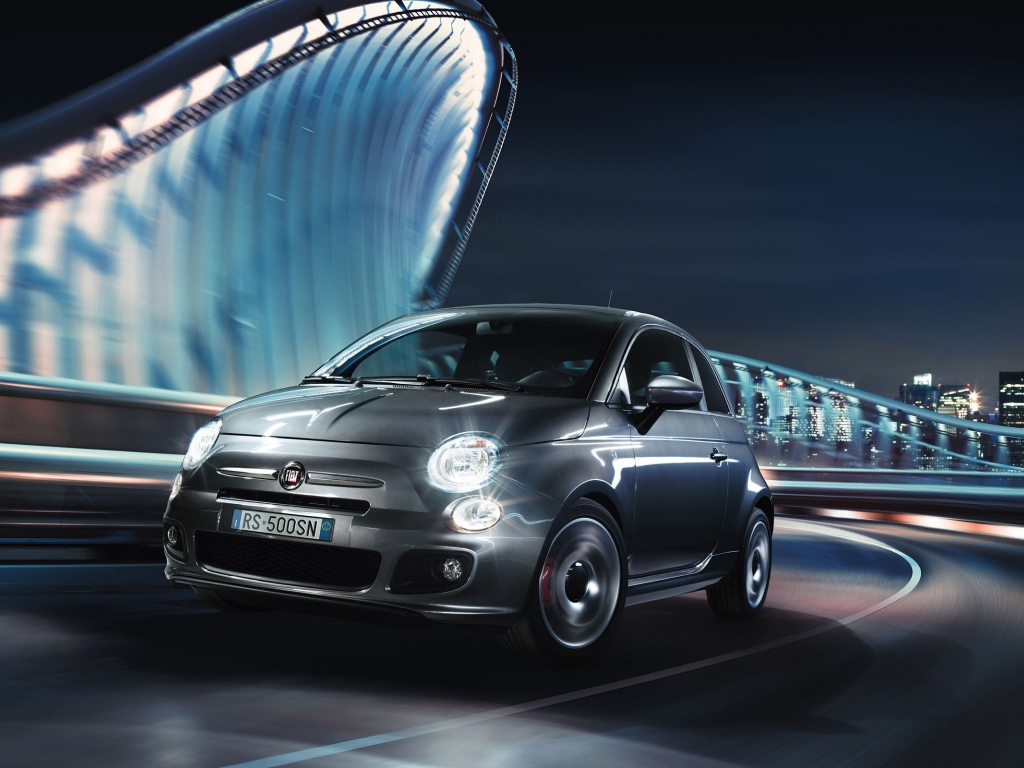 Серый Fiat 500