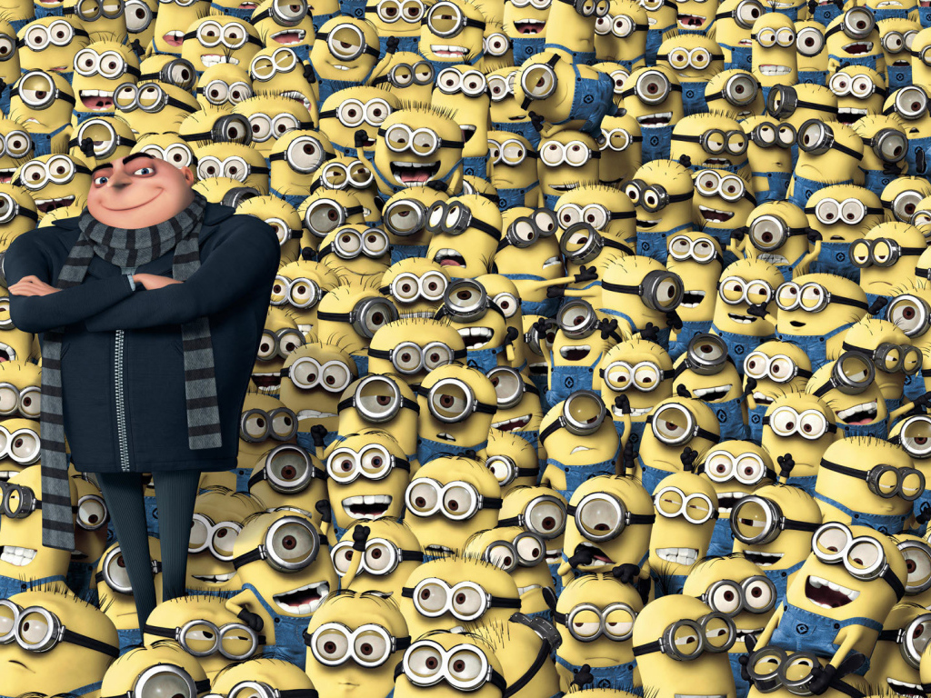 Много миньонов из Мультфильма Миньоны