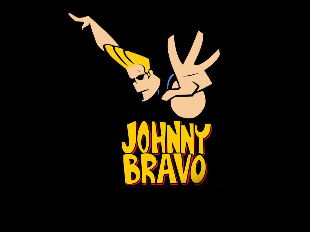 Джонни Браво на черном фоне