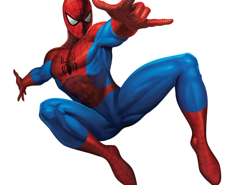 Человек-паук на белом фоне