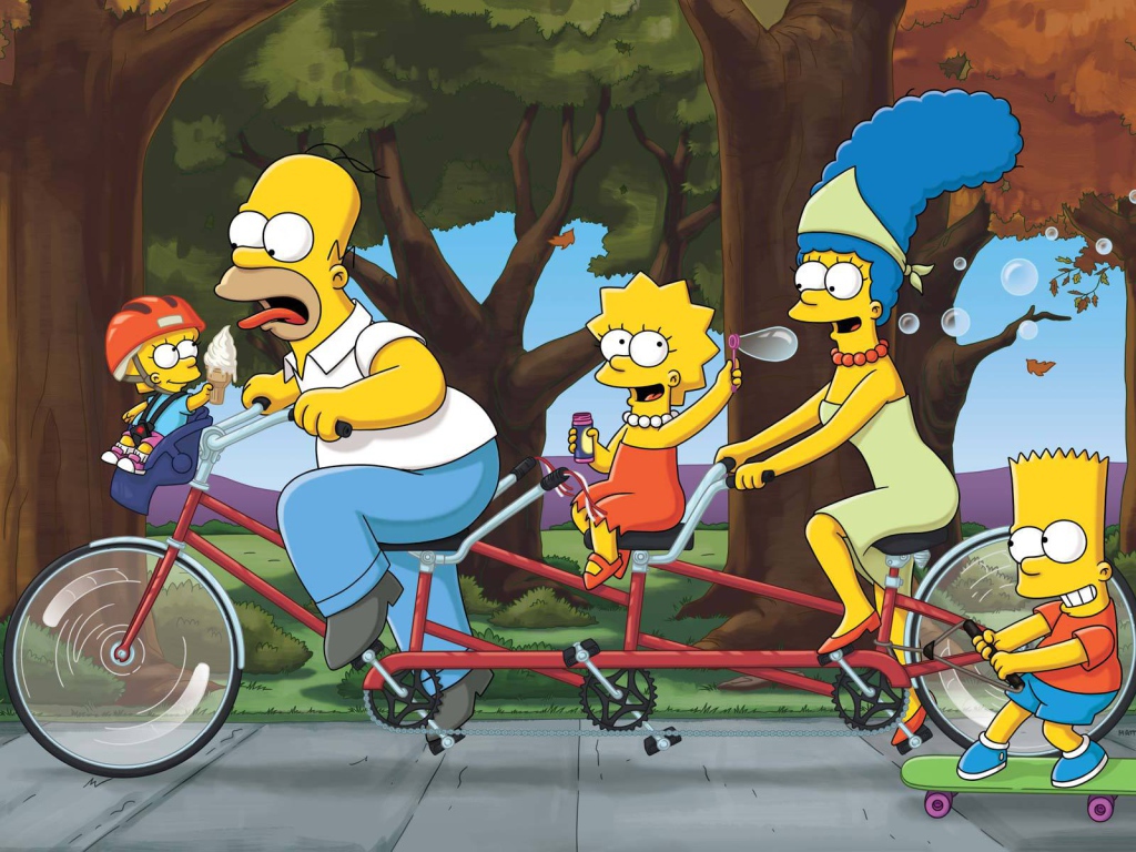 The Simpsons on the bike
