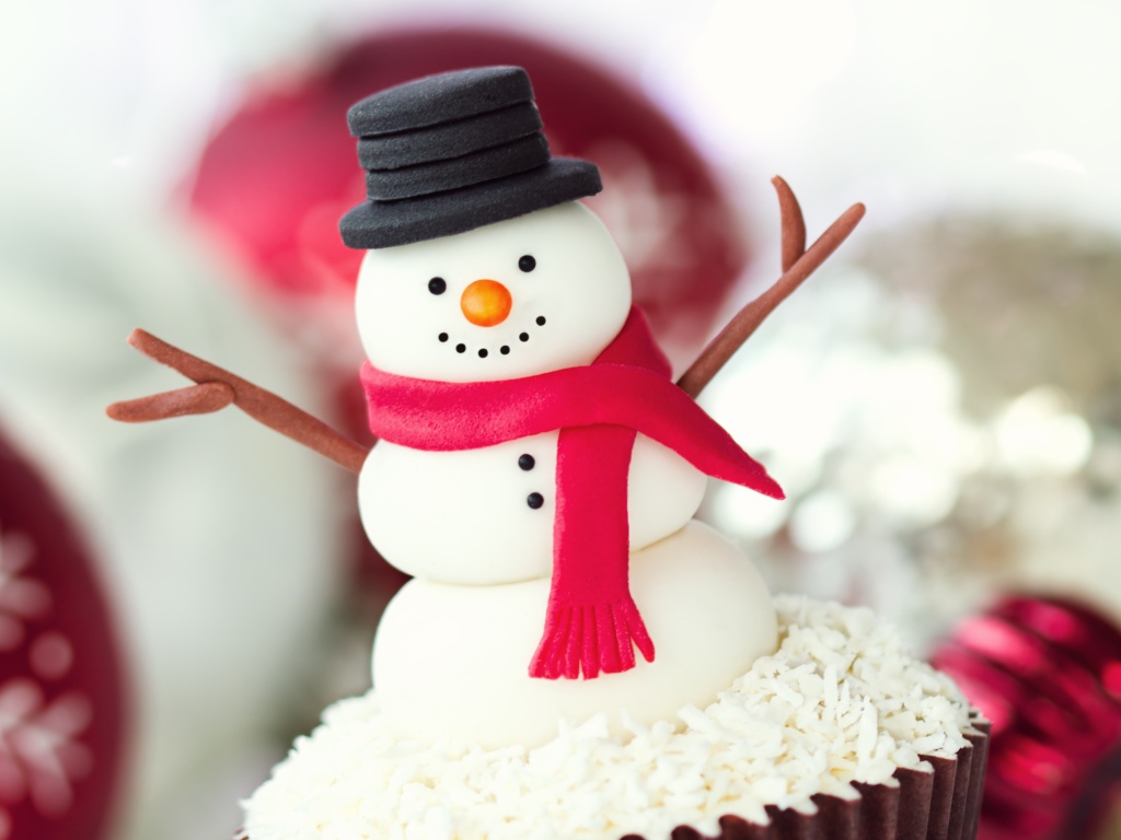 Съедобный снеговик на рождество