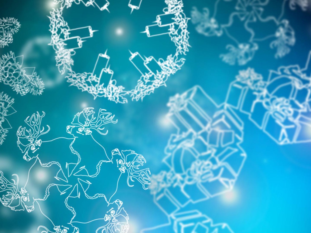 Картинка в голубо-белых тонах на рождество