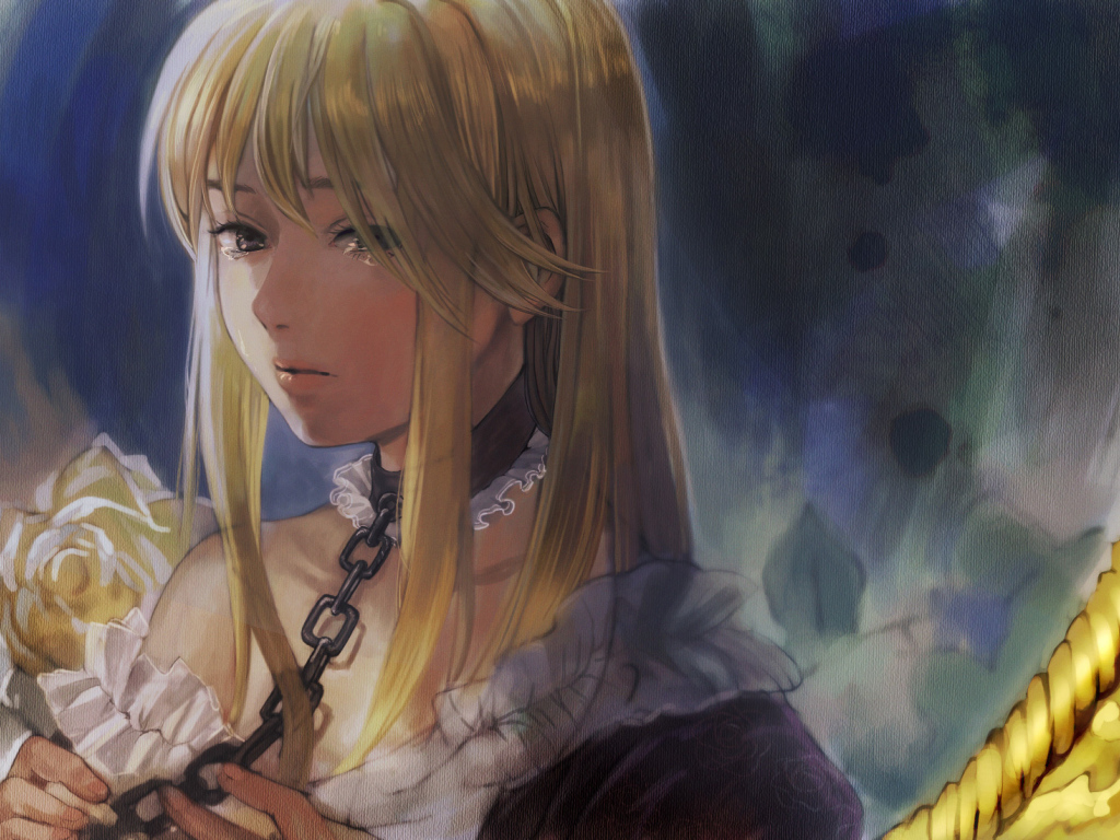 Девушка с цепью на шее