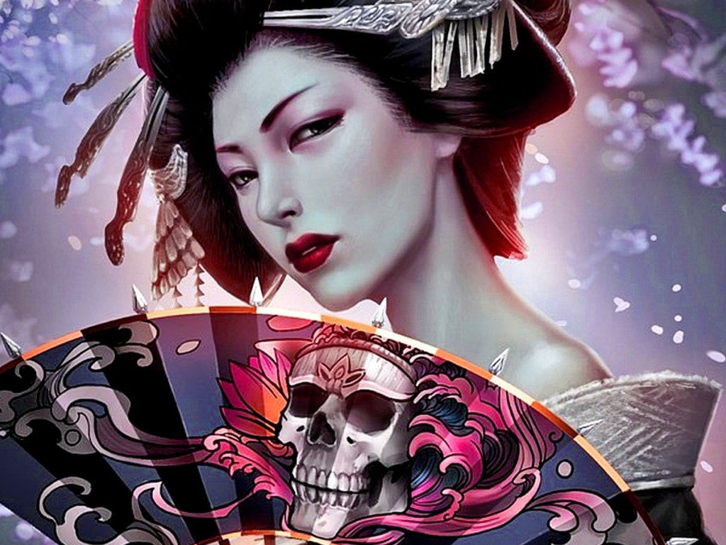 Японка с веером