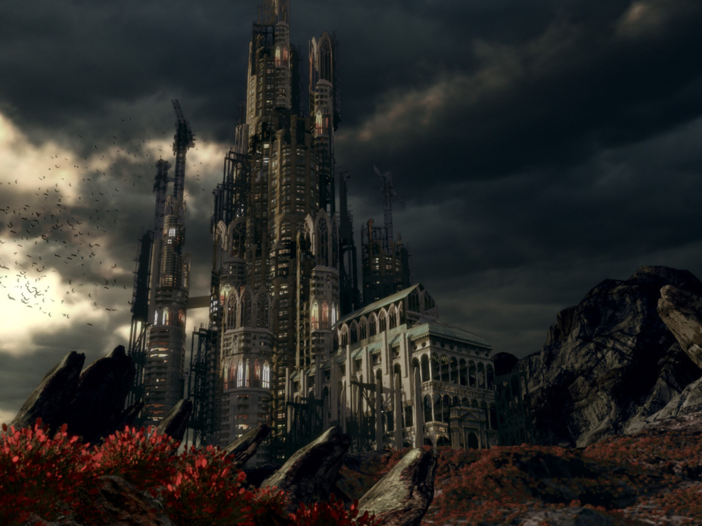 Фантастический замок в горах