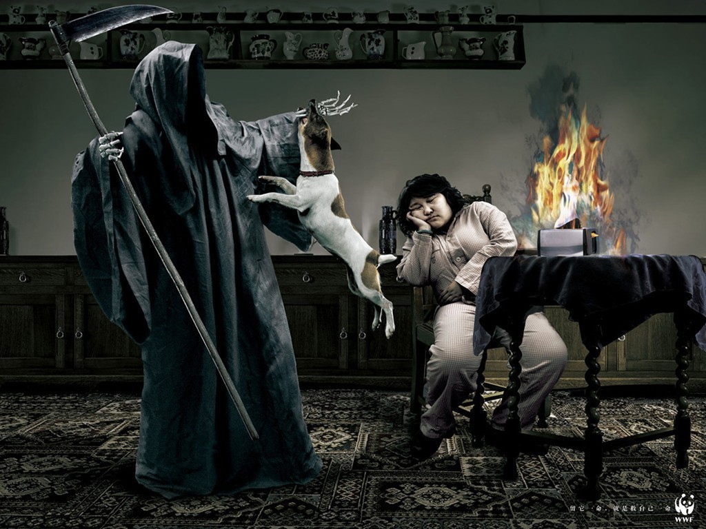 Собака защищает хозяина от смерти