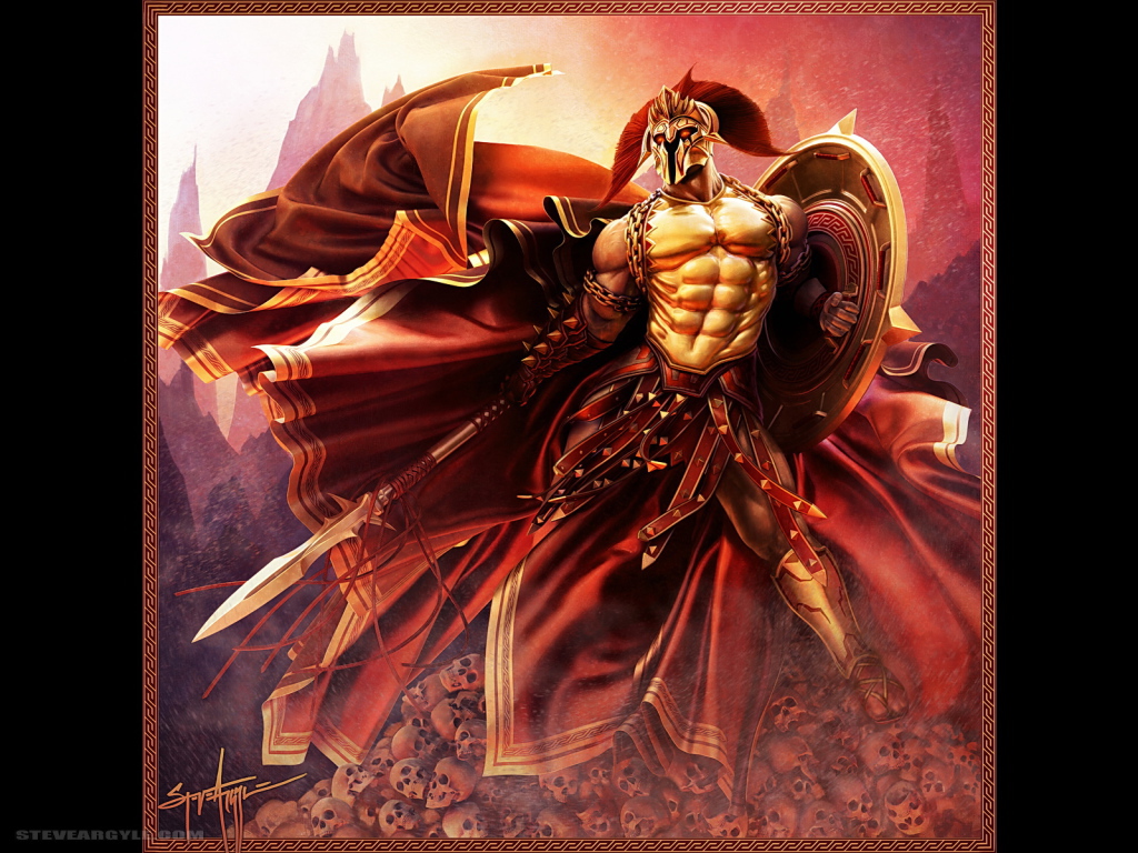 Воин на горе из черепов