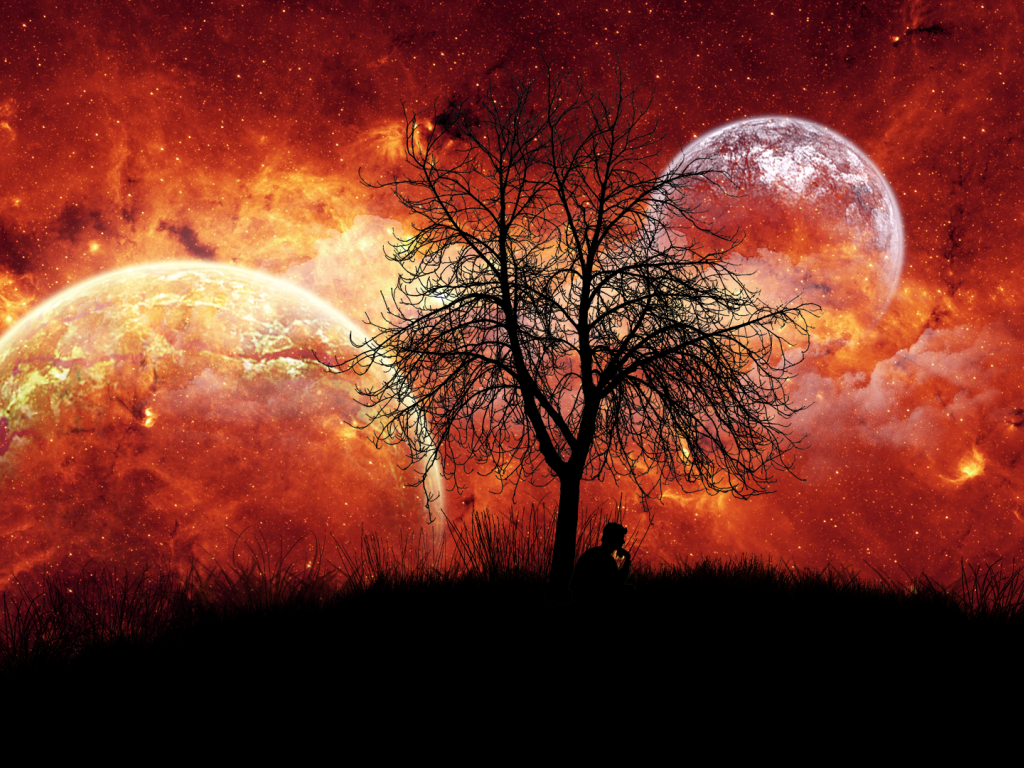 Человек под фантастическим небом