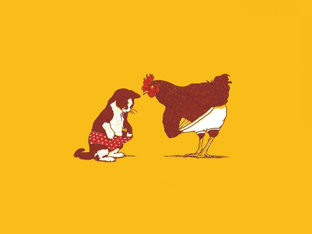 Петух и кошка