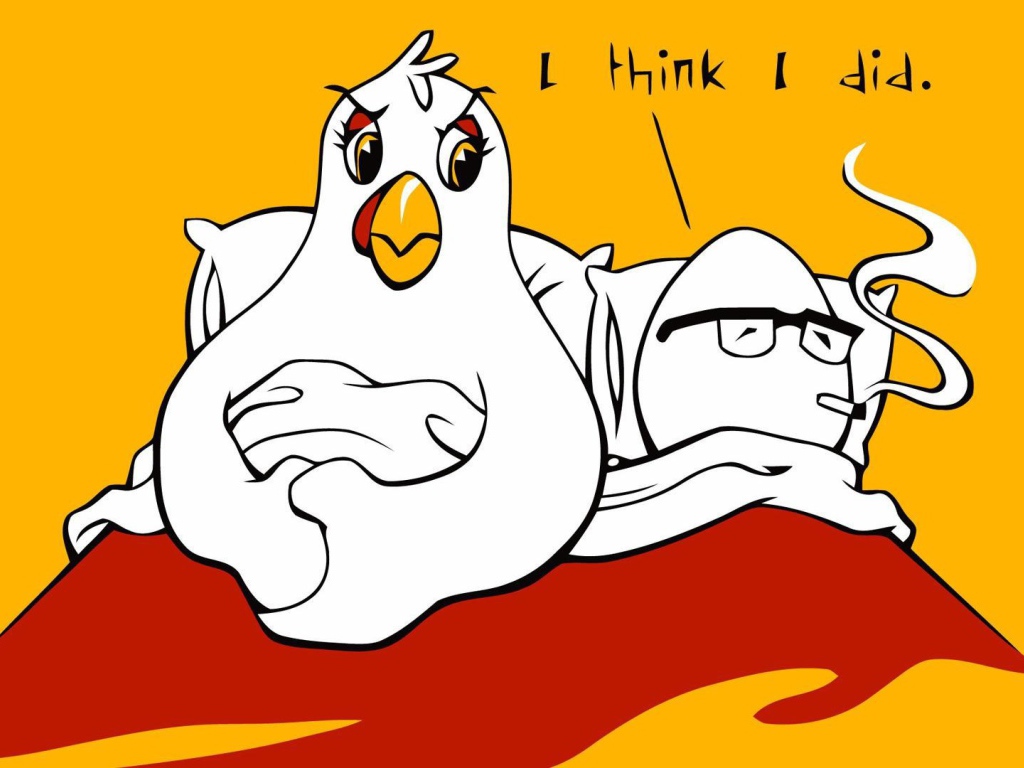 Яйцо курит в постели