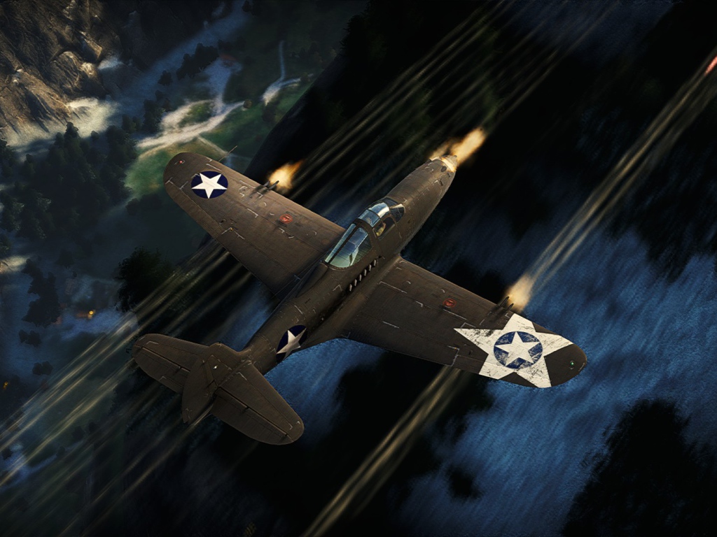 War Thunder американский истребитель в бою