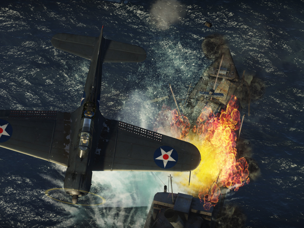 War Thunder самолет против корабля