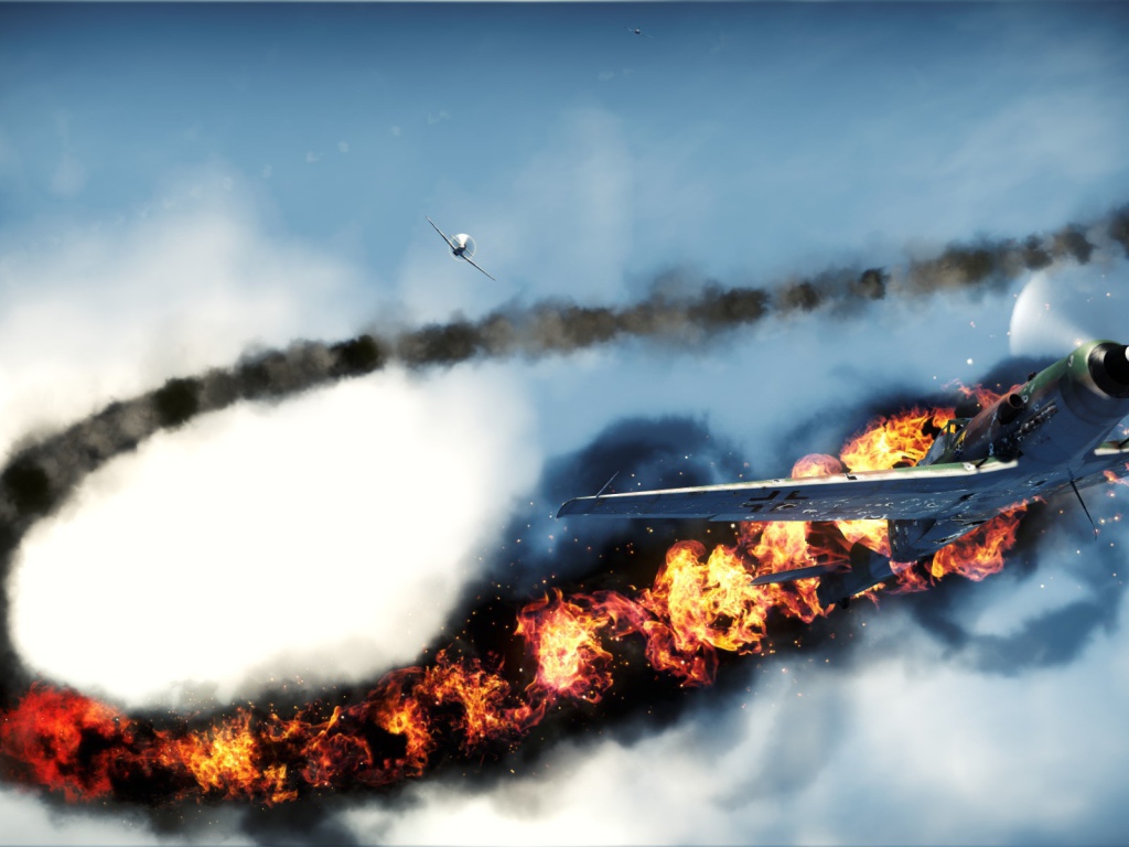 War Thunder военный самолет был подбит