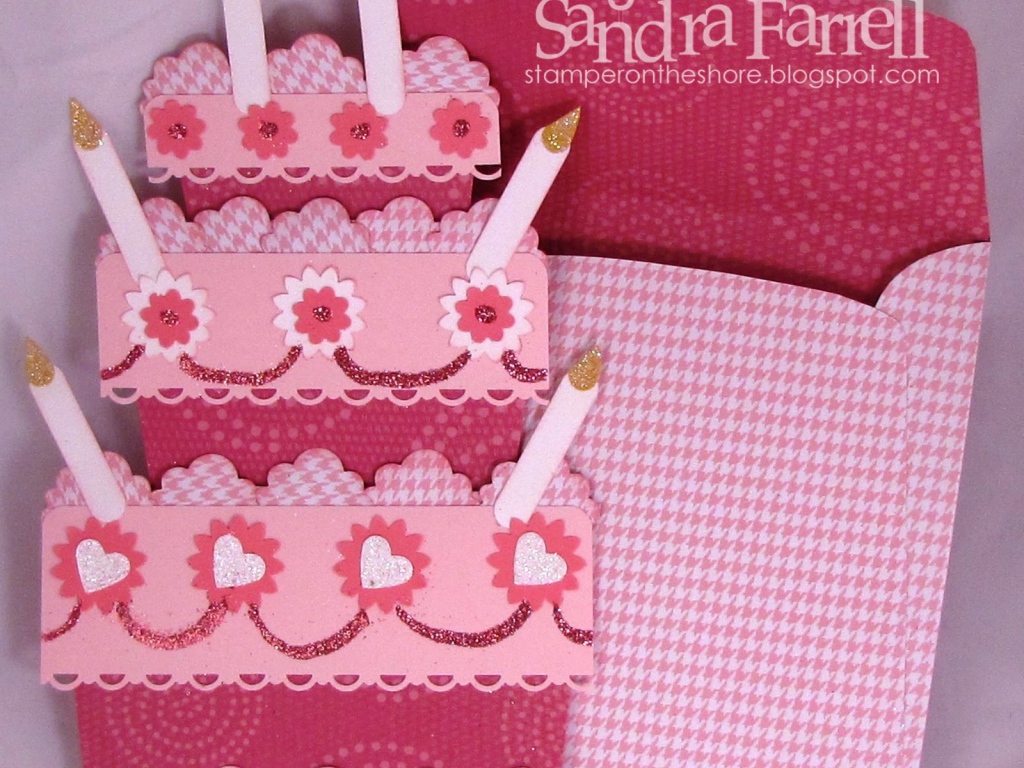 Открытка на день рождения в форме торта