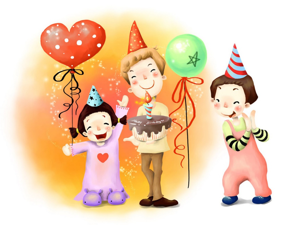 Поздравительный рисунок на день рождения