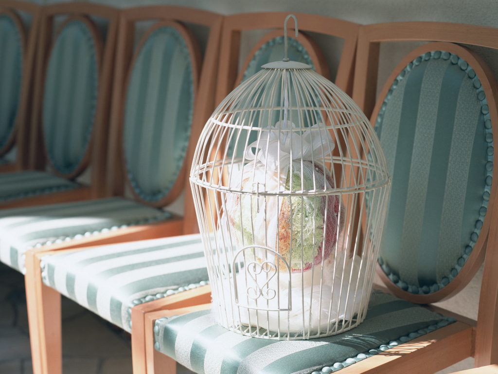 Свадебный подарок в белой клетке