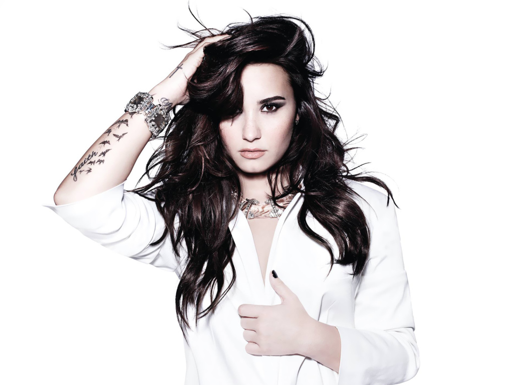 Demi Lovato on a white background