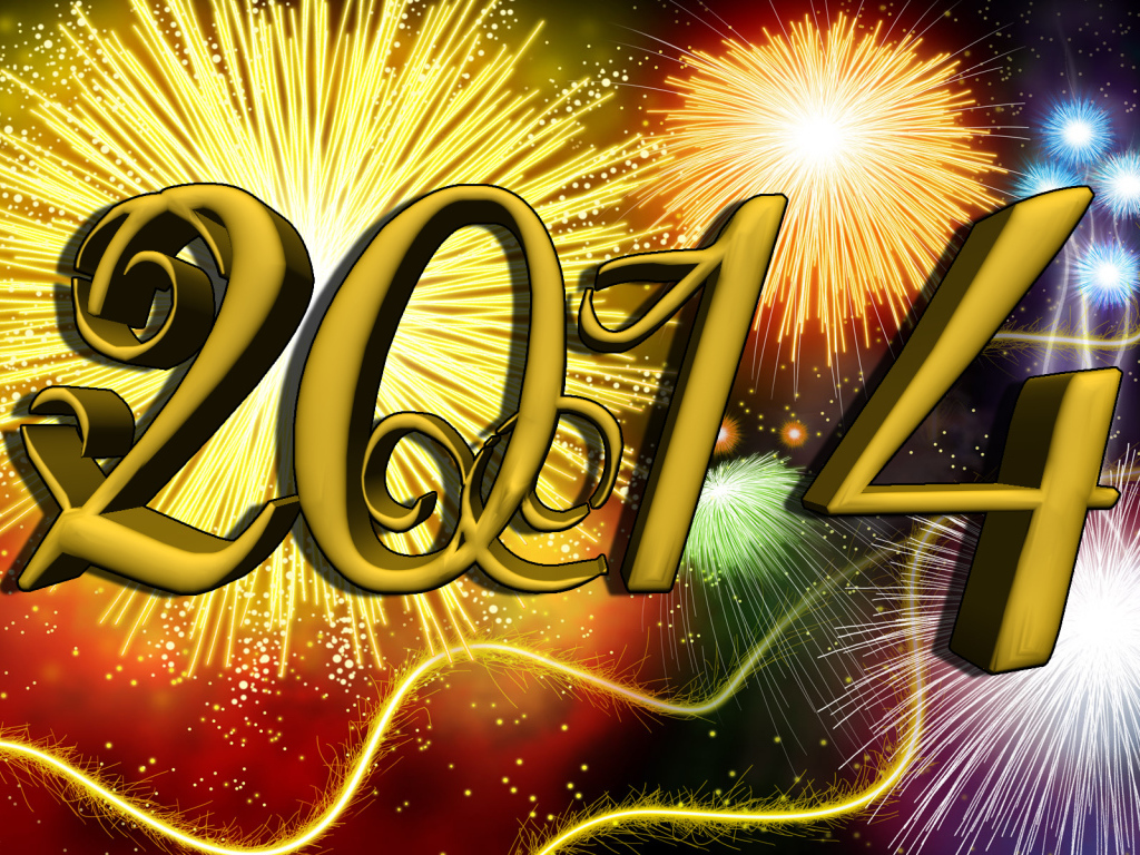 2014 жёлтым цветом