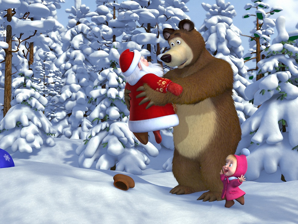 Mедведь дед мороз