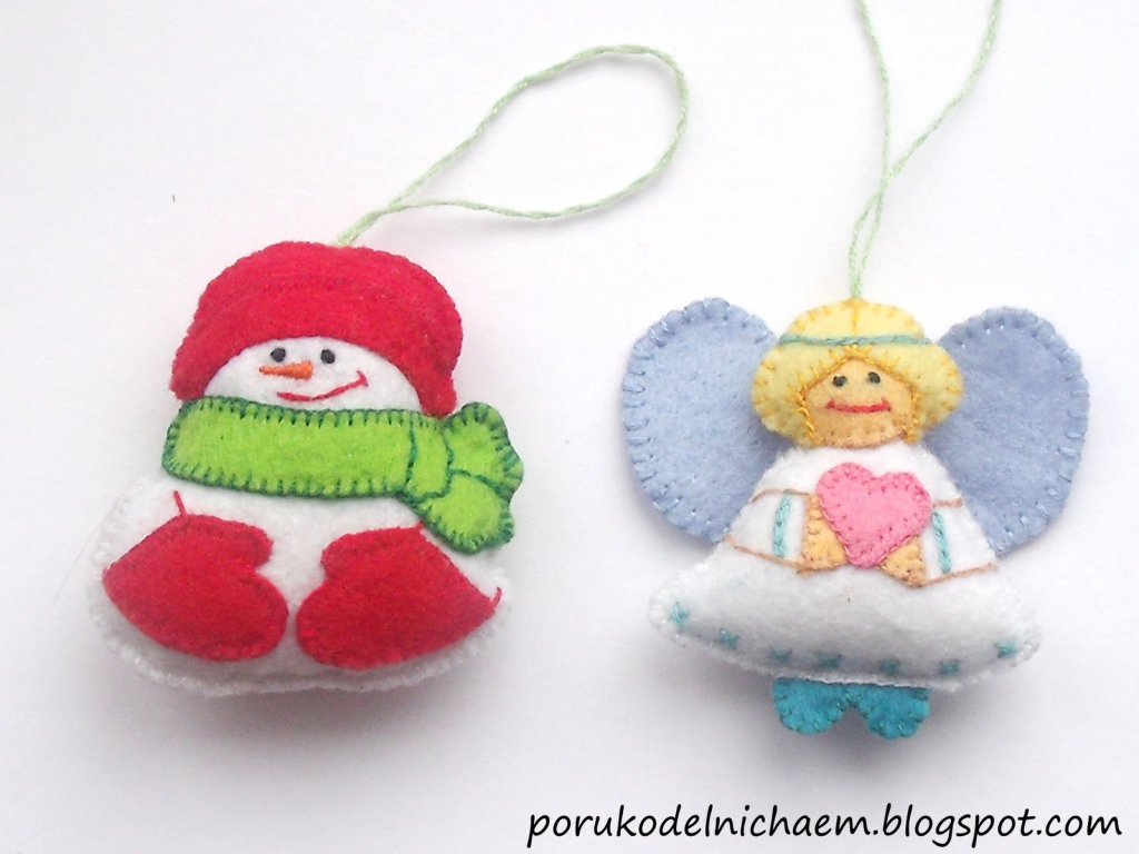 Елочные игрушки из фетра