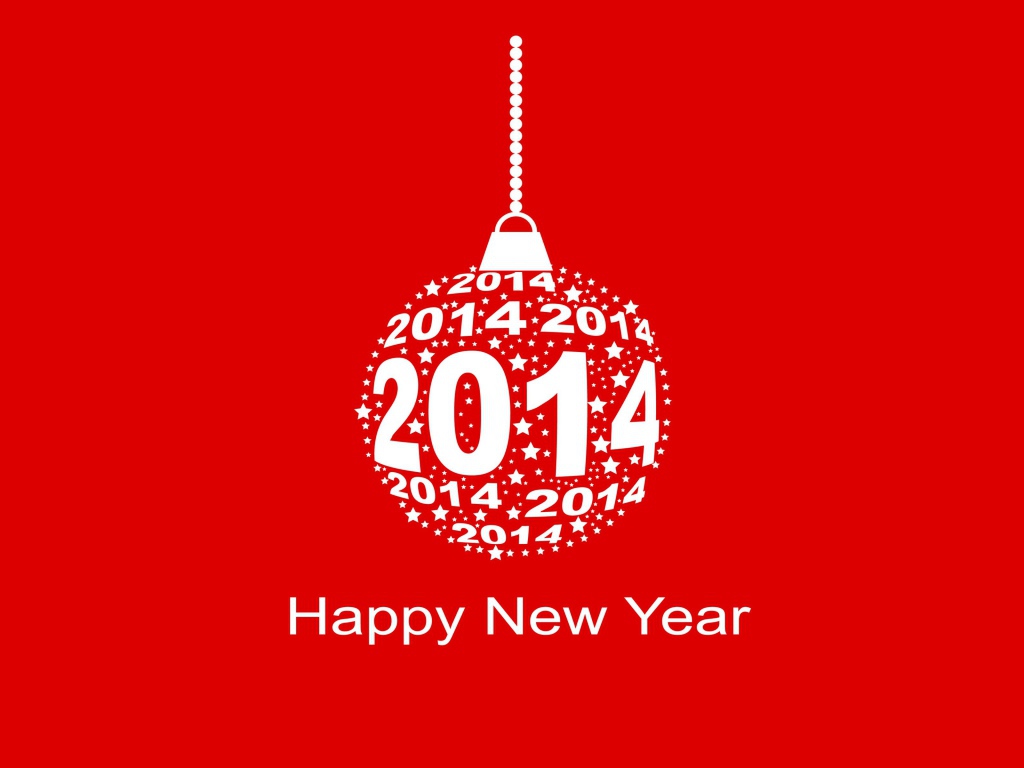 Счастливого Нового Года, красно-белый рисунок