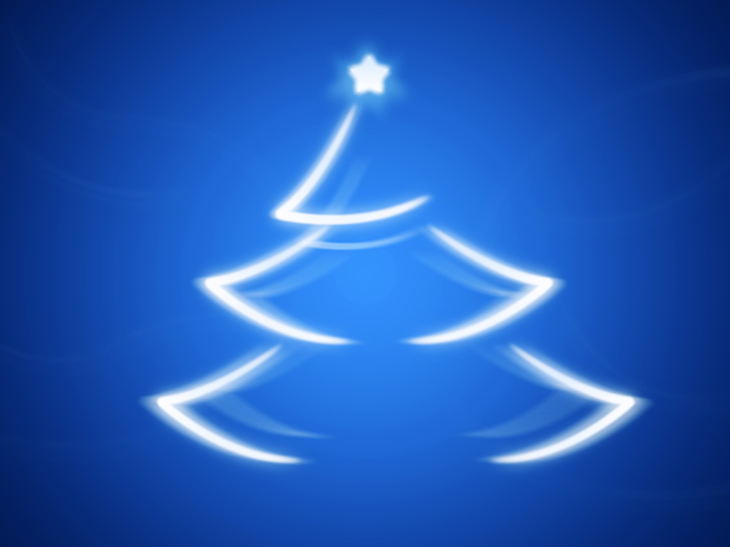 Новогодняя елка на синем фоне