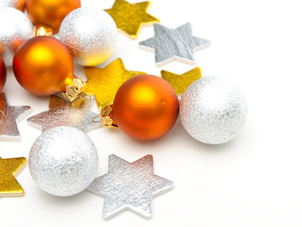 Желтые и белые шары и звездочки