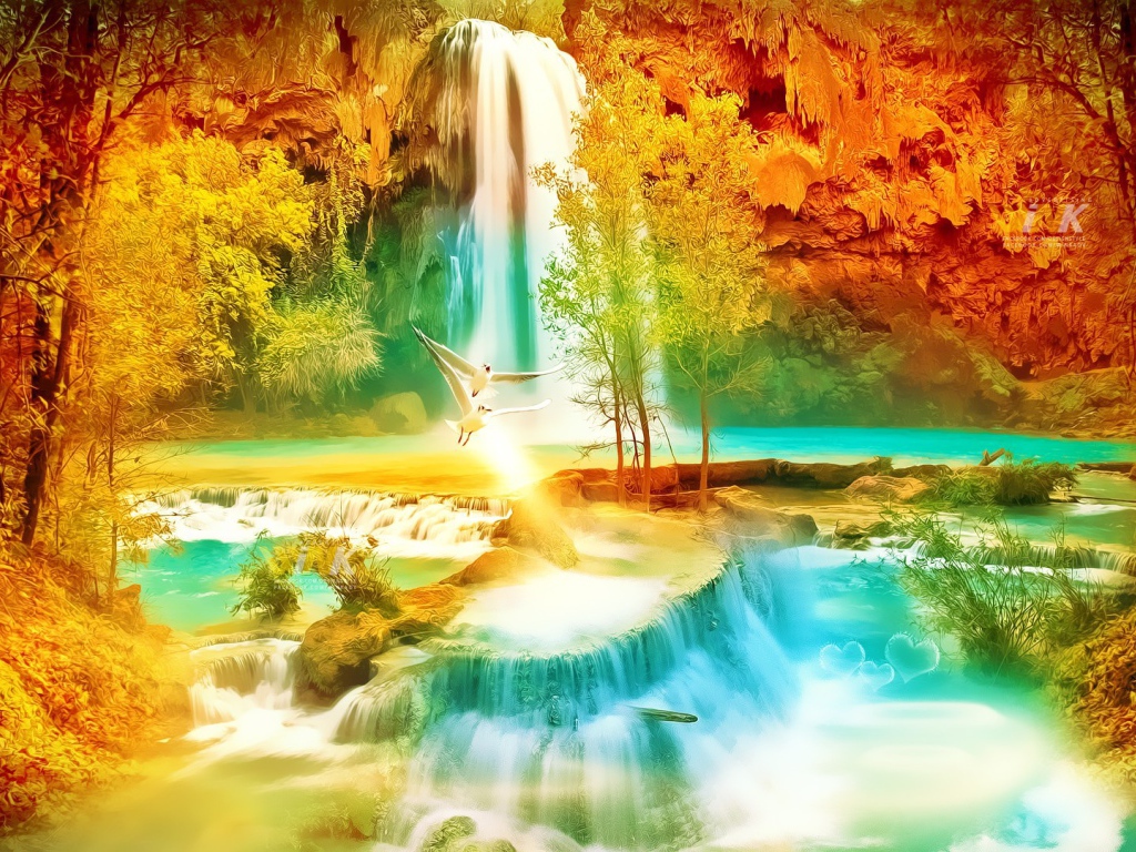 Экспозиция с водопадом