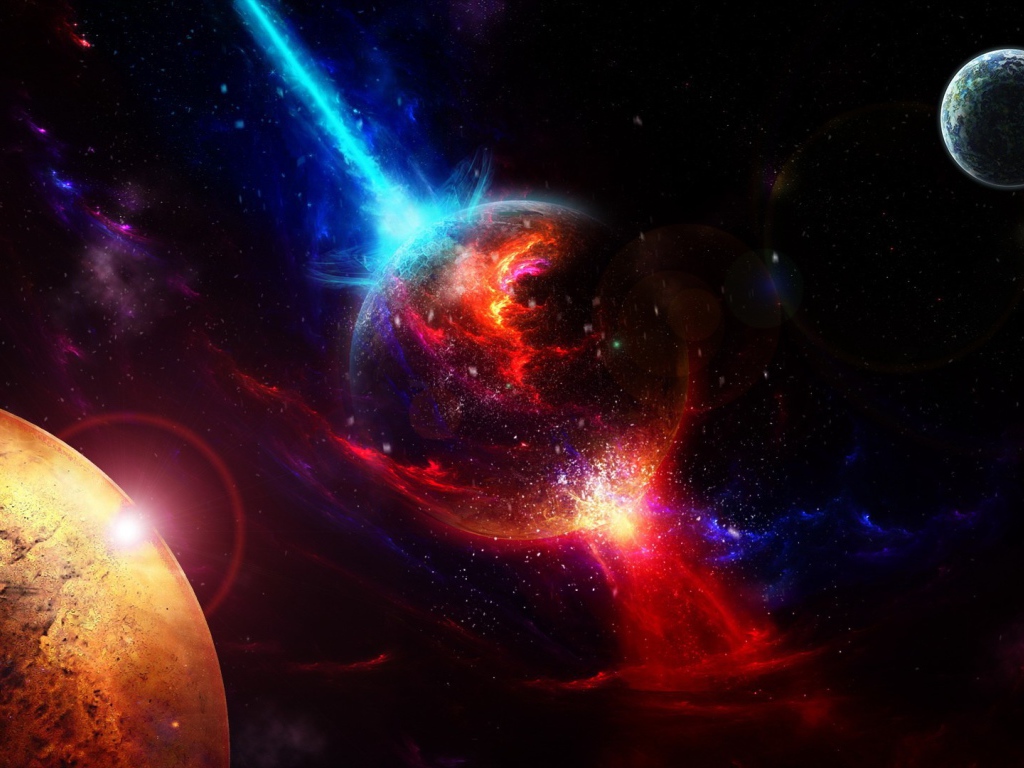 Планеты летят в космосе