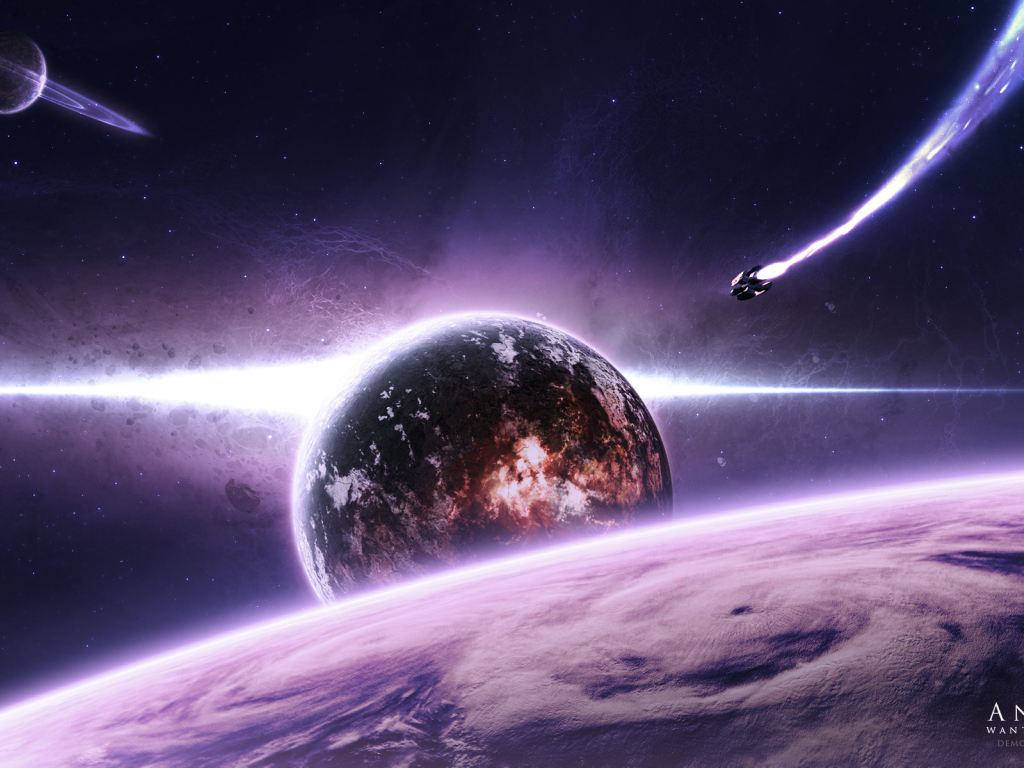 Космический корабль в полете