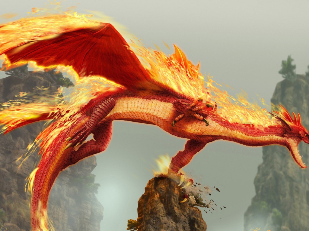 Огненный дракон летит