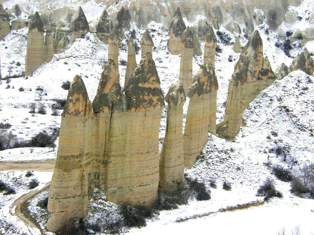 Волшебные дымоходы Турции зимой