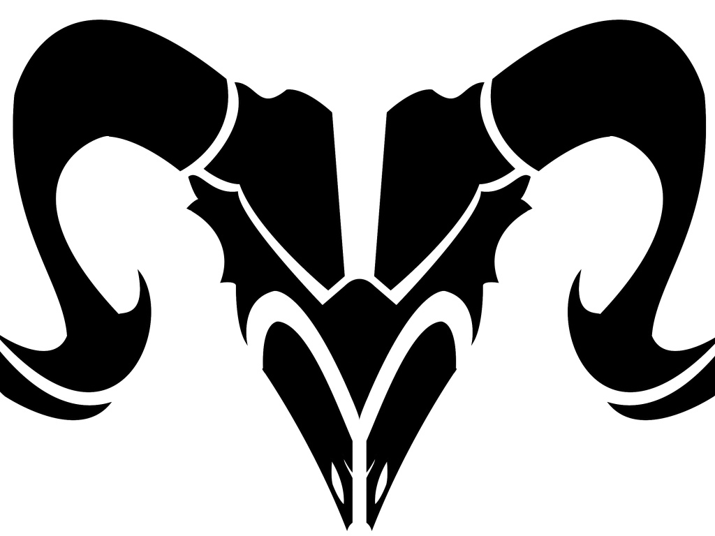 Овен, чёрно-белая картинка