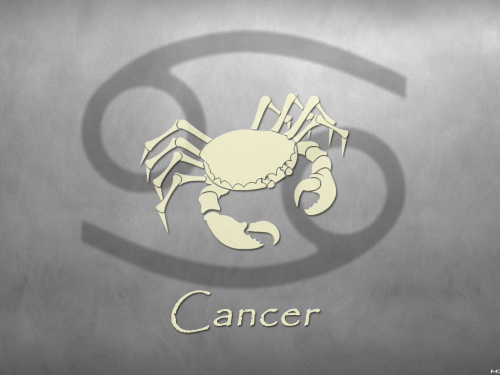 Знак рак на сером фоне 