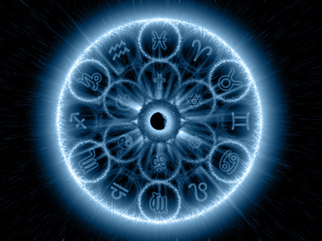 Знаки зодиака в голубом свечении