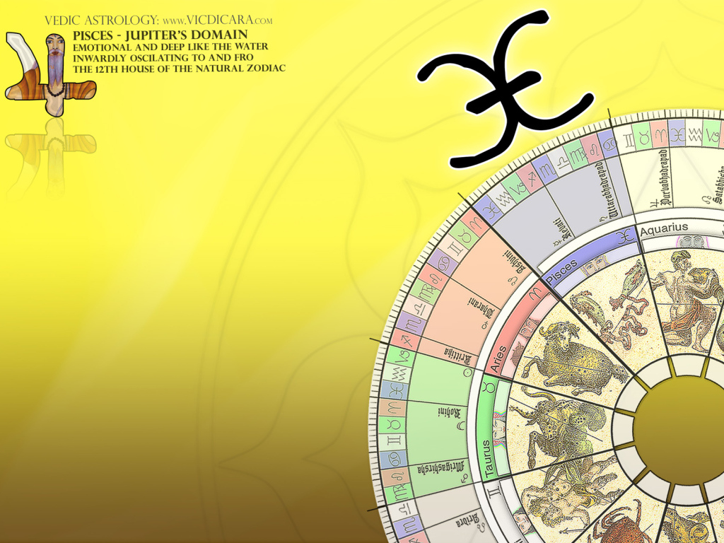 Знаки зодиака на жёлтом фоне