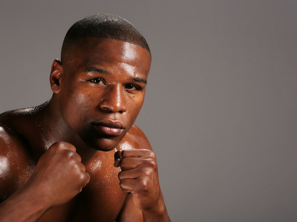 Боксер Флойд Мэйуэзер-младший крупным планом