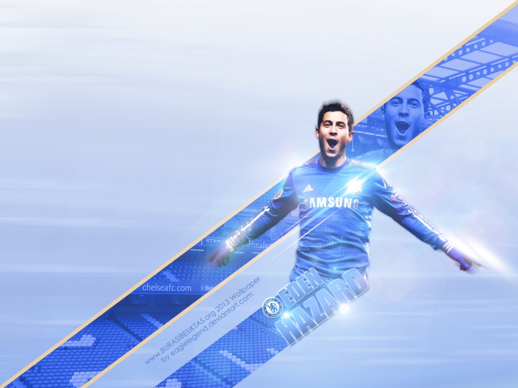 Челси Эден Азар в светлых тонах