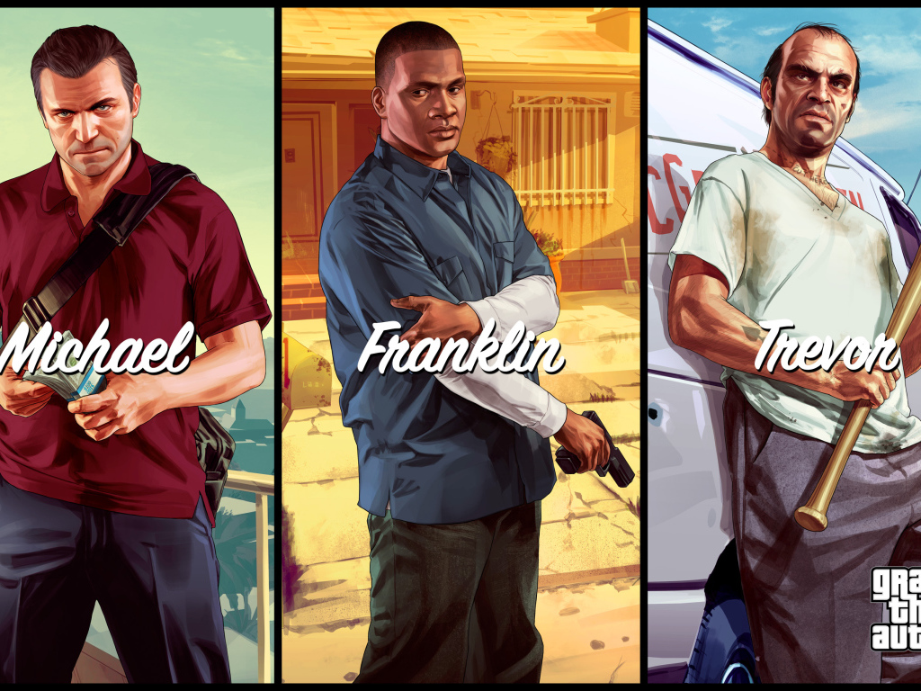 Grand Theft Auto V обои главные герои