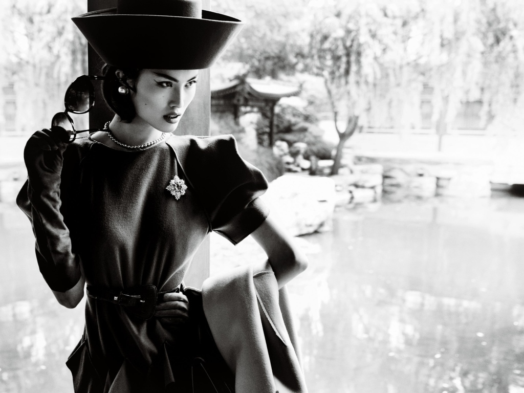 Женщина в шляпе, ретро фото