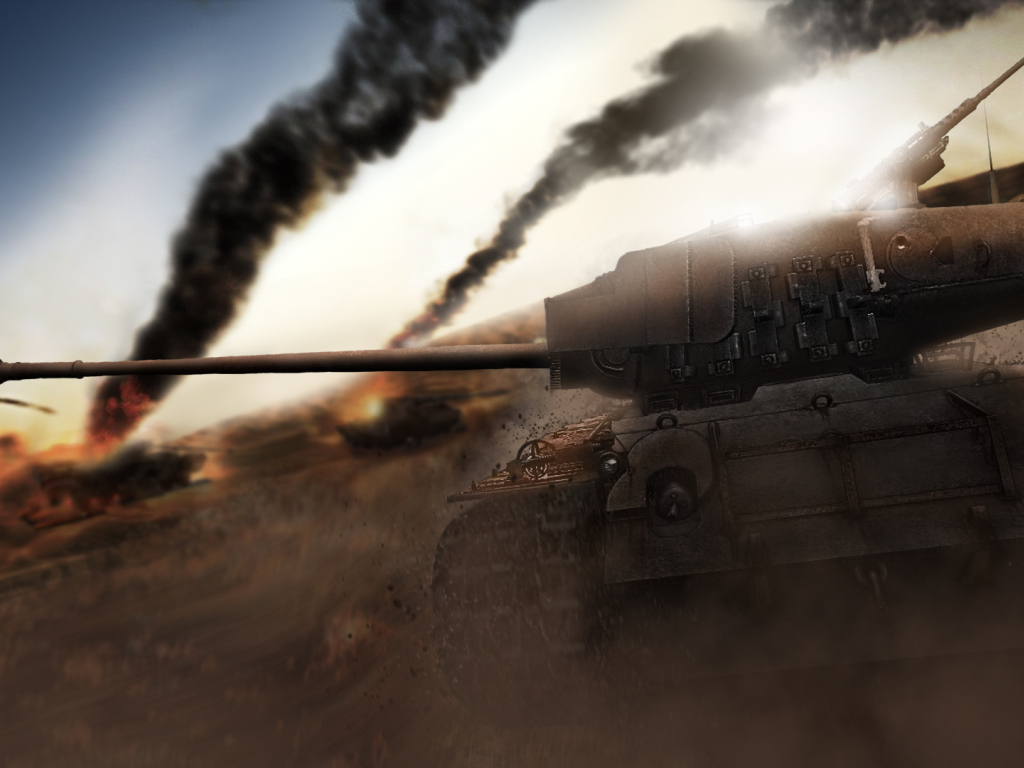 World of Tanks: tank in the battlefield