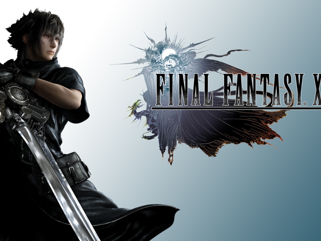 Логотип и герой игры Final Fantasy xv