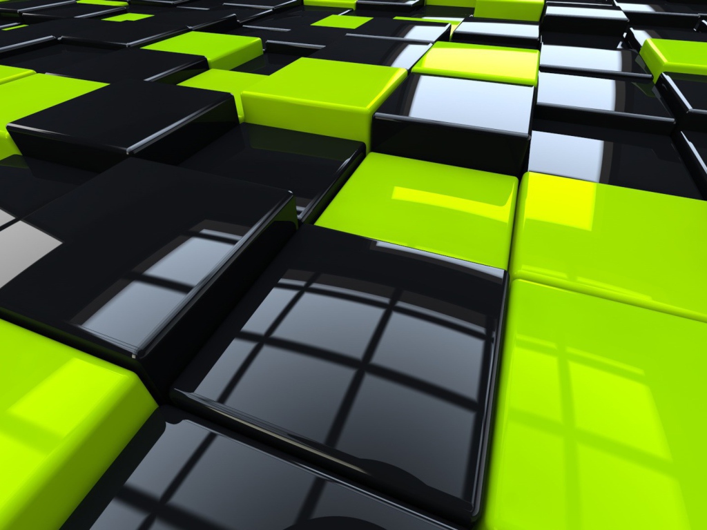 Черные и зеленые кубики