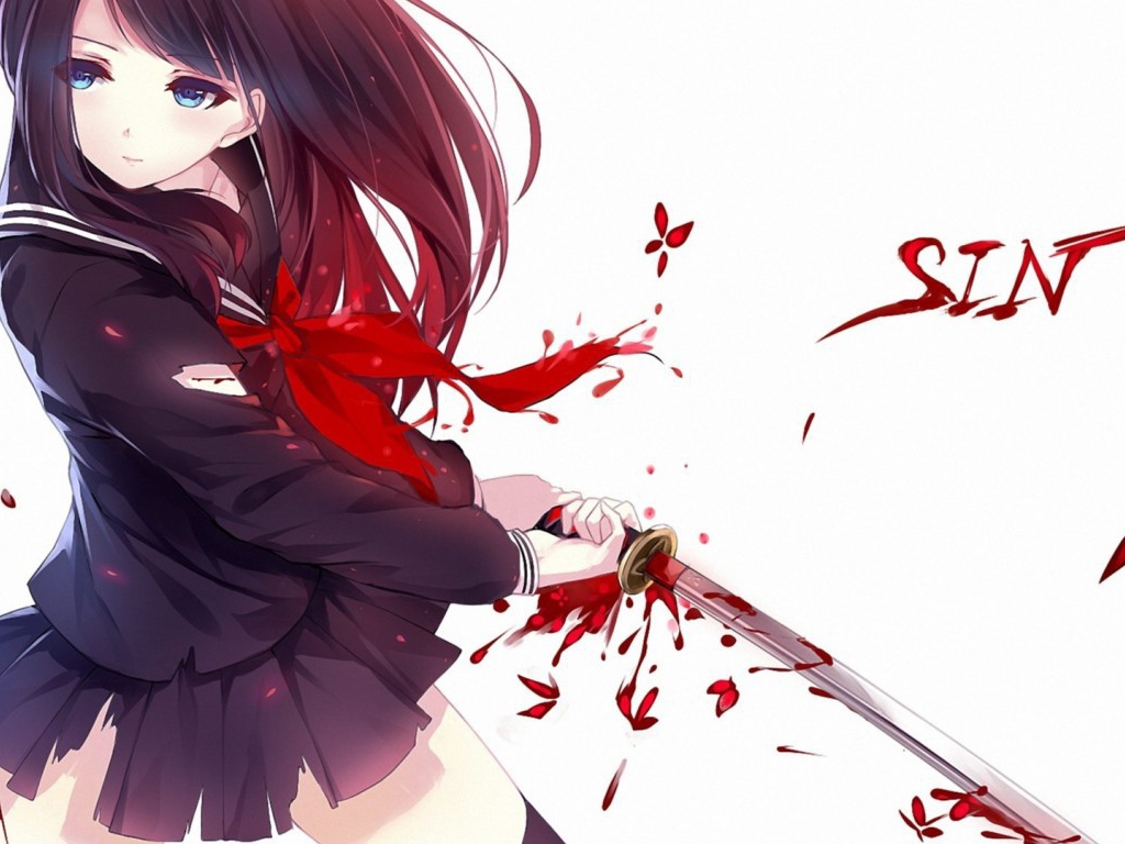 Девушка с окровавленным мечом