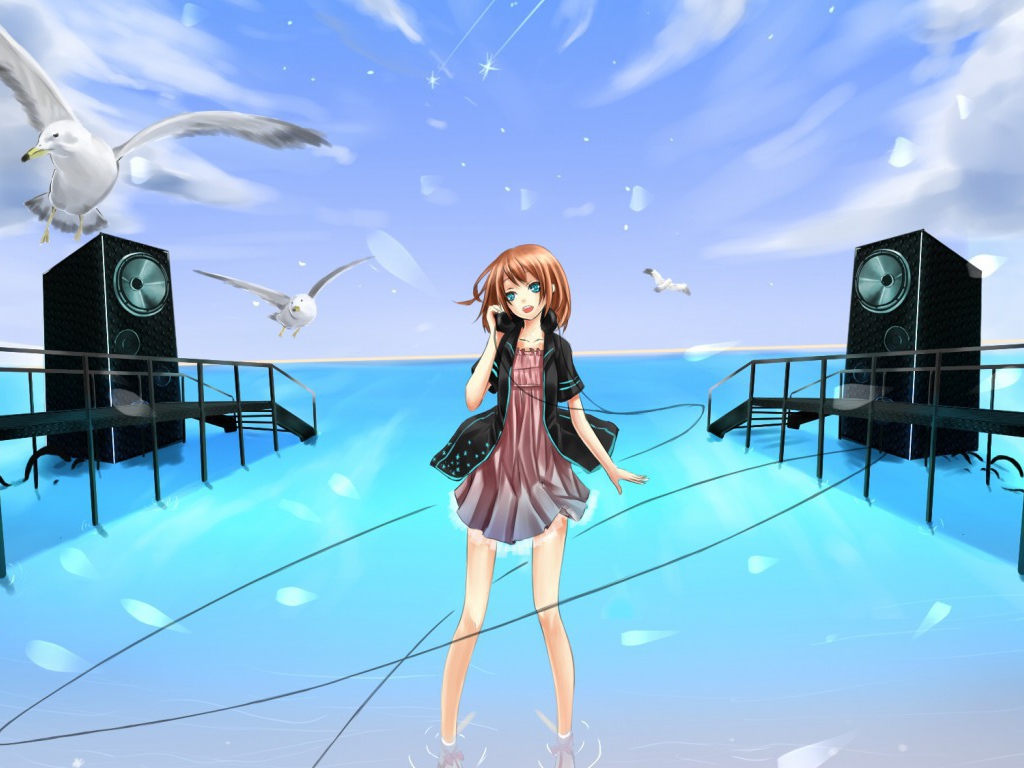 Певица на берегу моря